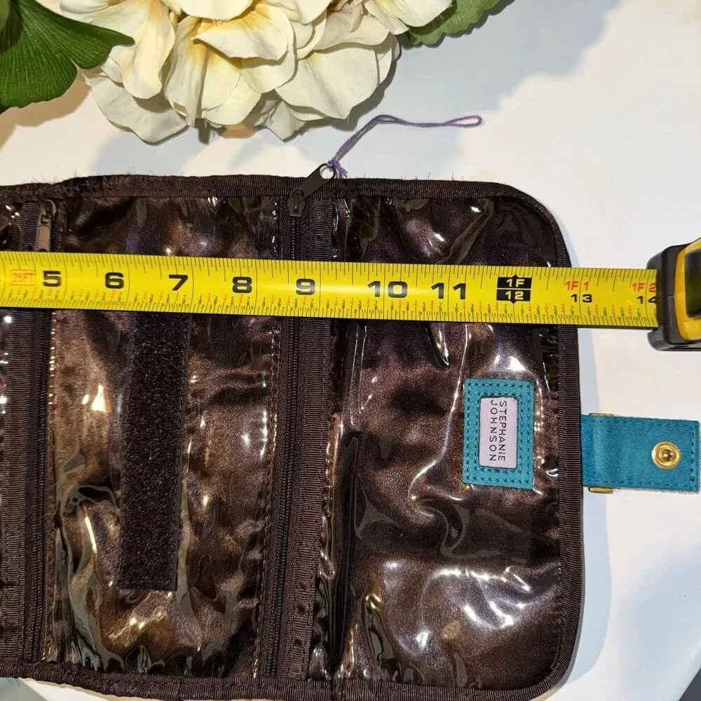 Stephanie Johnson Faux Fur Jewelry & Cosmetic Roll Organizer Travel
